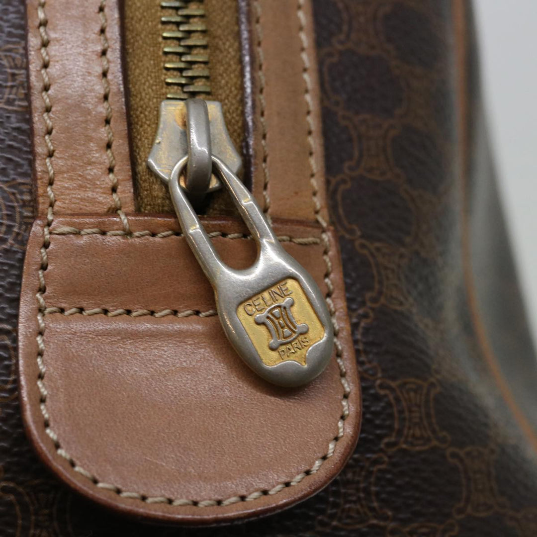 Celine Macadam Canvas Hand Bag PVC Brown Auth 68190