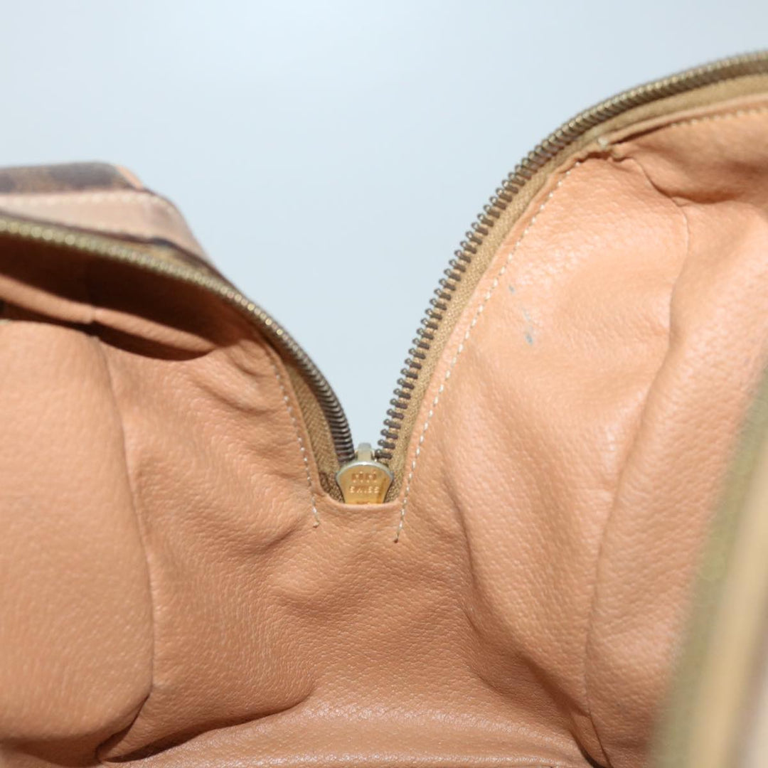 Celine Macadam Canvas Hand Bag PVC Brown Auth 68190