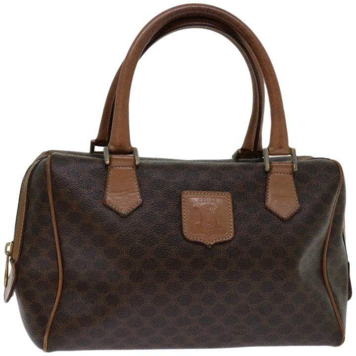 Celine Macadam Canvas Hand Bag PVC Brown Auth 68190