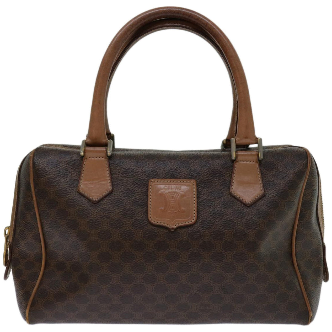 Celine Macadam Canvas Hand Bag PVC Brown Auth 68190