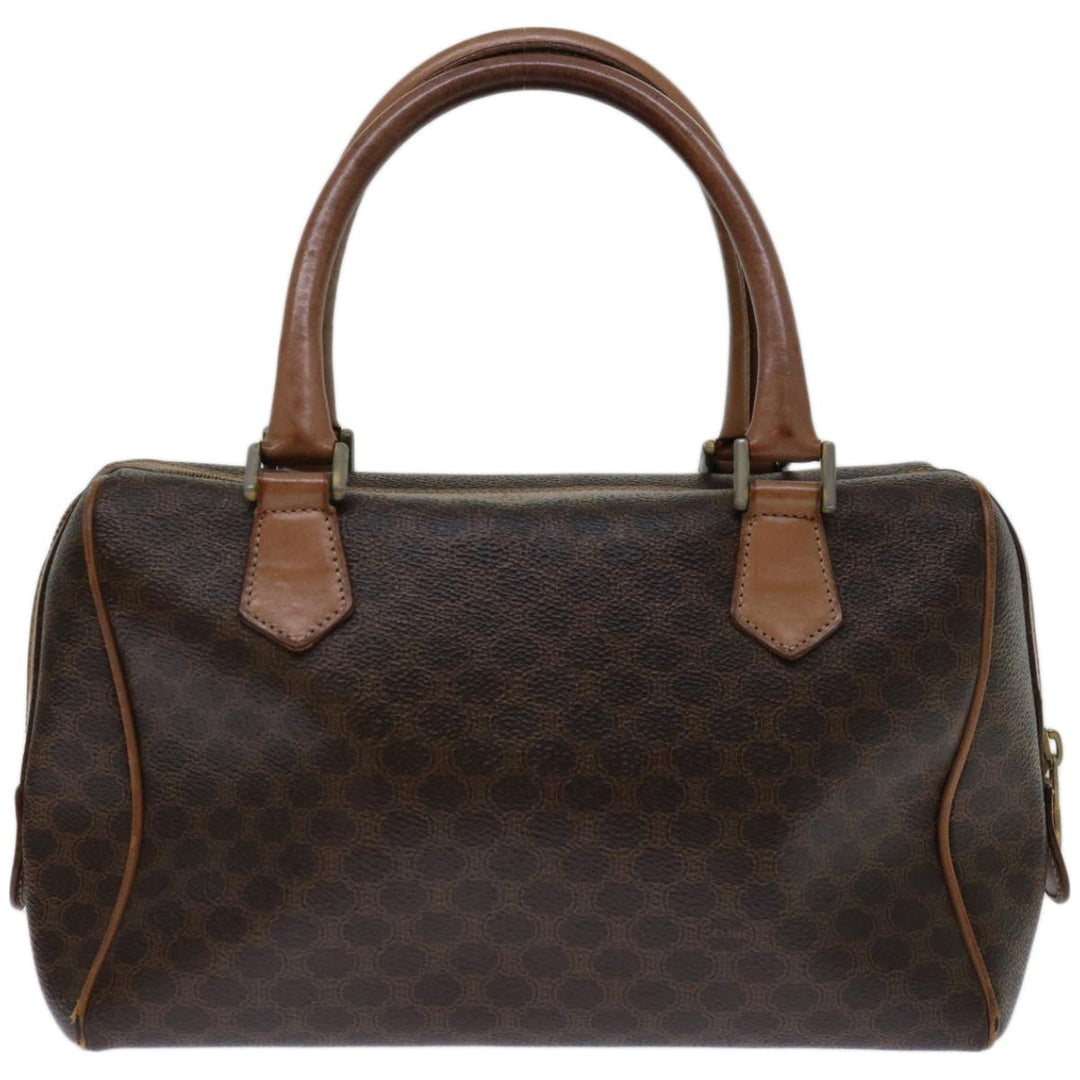 Celine Macadam Canvas Hand Bag PVC Brown Auth 68190
