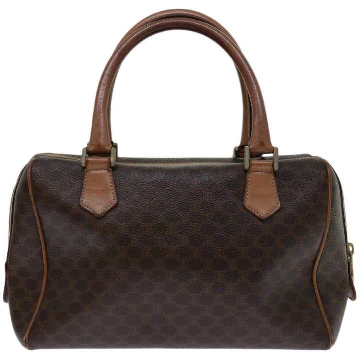 Celine Macadam Canvas Hand Bag PVC Brown Auth 68190