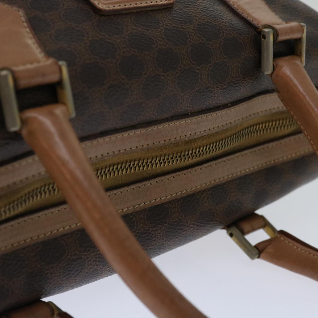 Celine Macadam Canvas Hand Bag PVC Brown Auth 68190