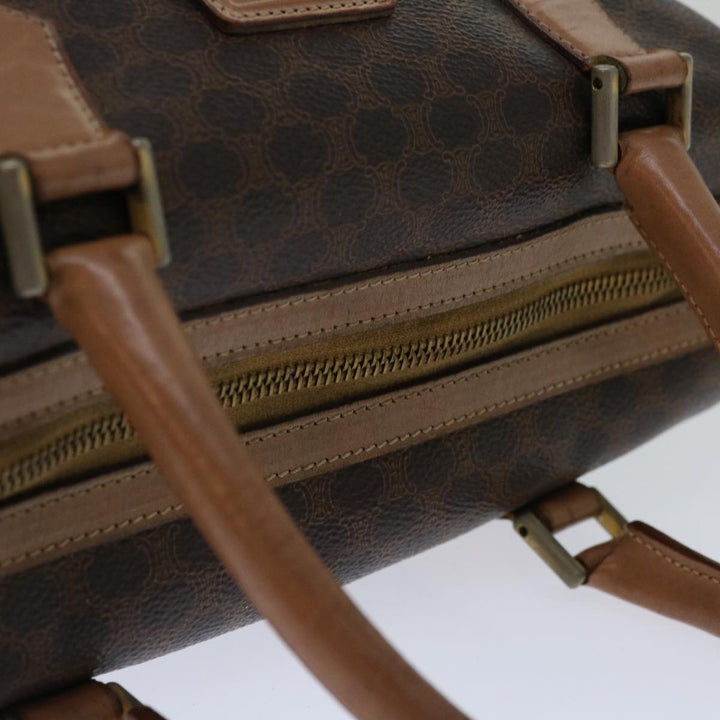 Celine Macadam Canvas Hand Bag PVC Brown Auth 68190