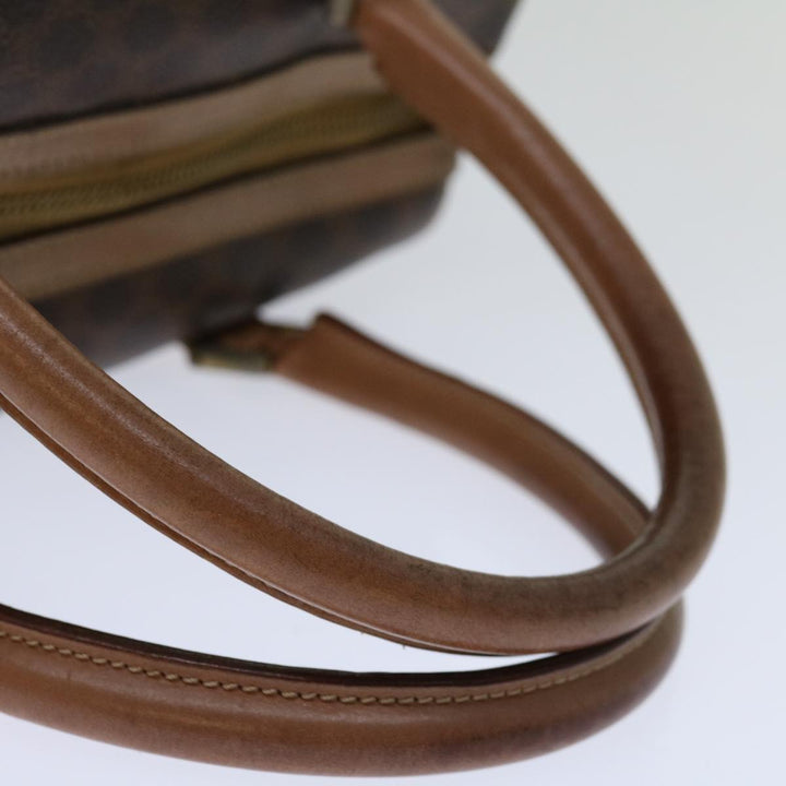 Celine Macadam Canvas Hand Bag PVC Brown Auth 68190