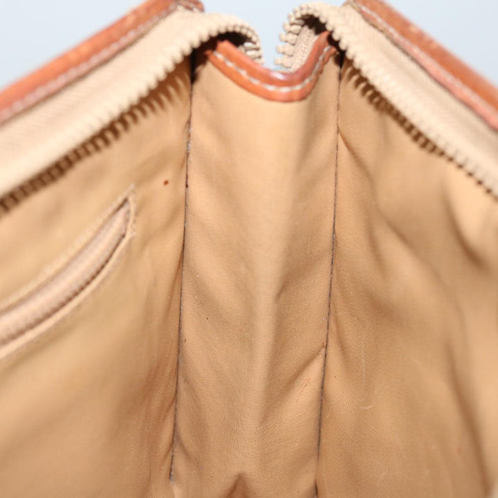 Celine Macadam Canvas Clutch Bag PVC Brown Auth 68199