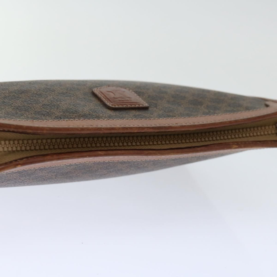 Celine Macadam Canvas Clutch Bag PVC Brown Auth 68199