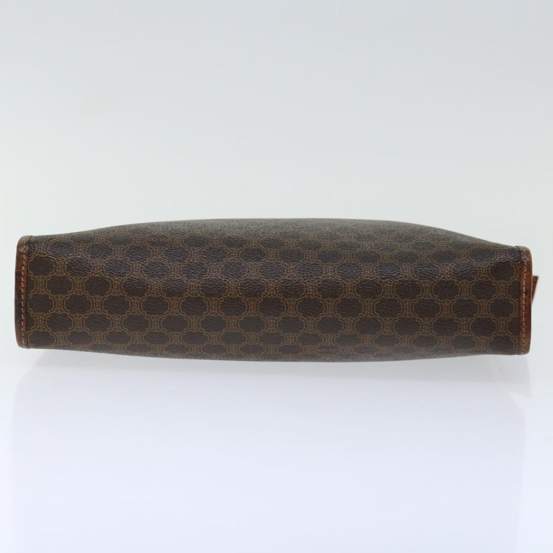 Celine Macadam Canvas Clutch Bag PVC Brown Auth 68199