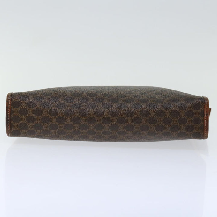 Celine Macadam Canvas Clutch Bag PVC Brown Auth 68199