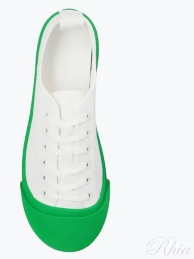 Top Quality Bottega Veneta Vulcan Canvas Low Top Sneakers Parakeet White
