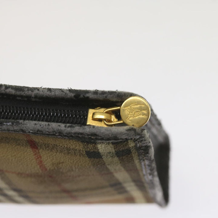 BurberrySs Nova Check Clutch Bag PVC Beige Auth 68216