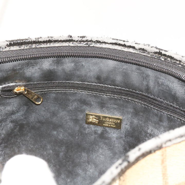 BurberrySs Nova Check Clutch Bag PVC Beige Auth 68216
