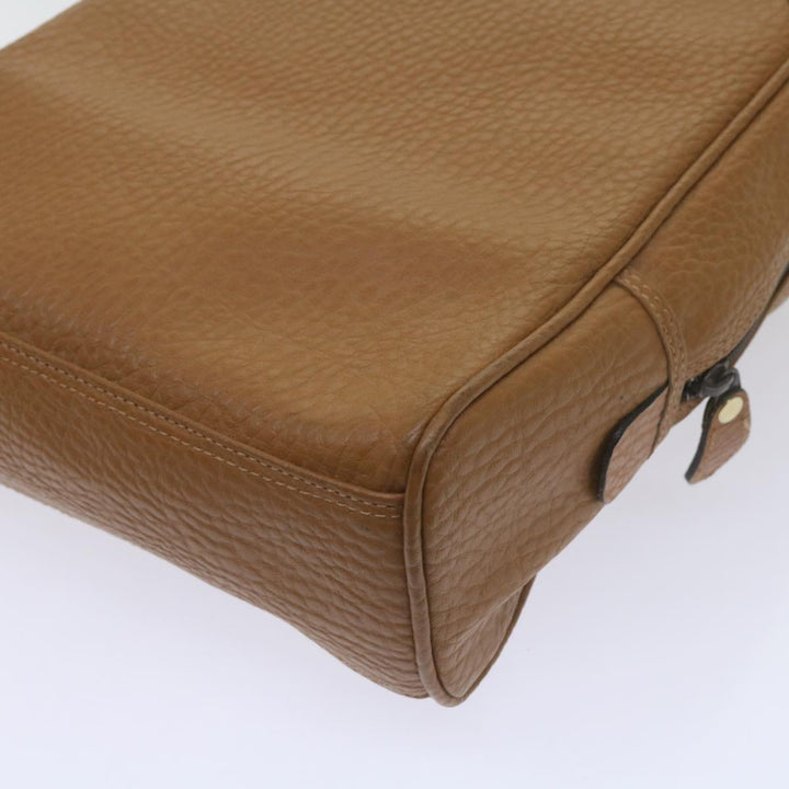 BurberrySs Sports Shoes case Hand Bag Leather Brown Auth 68261