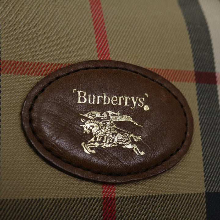 BURBERRYSs Nova Check Boston Bag Canvas Beige Auth 68285