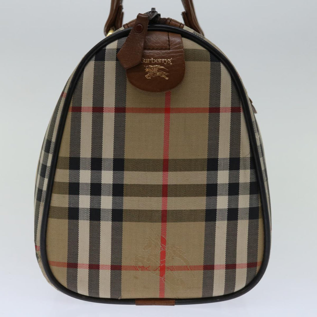 BURBERRYSs Nova Check Boston Bag Canvas Beige Auth 68285