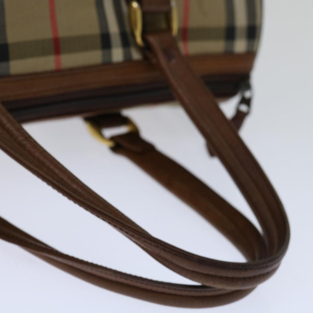 BURBERRYSs Nova Check Boston Bag Canvas Beige Auth 68285