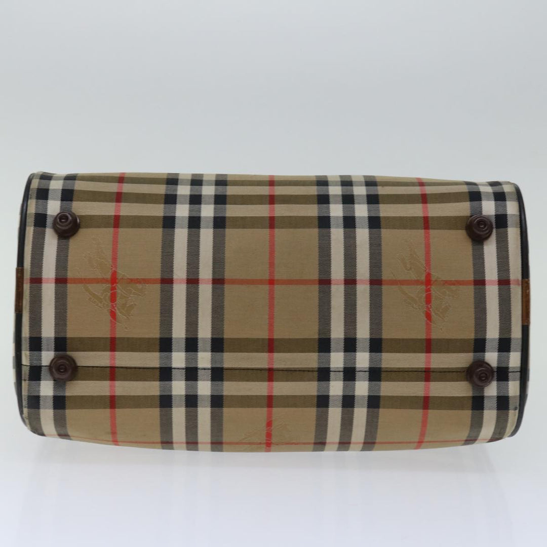 BURBERRYSs Nova Check Boston Bag Canvas Beige Auth 68285