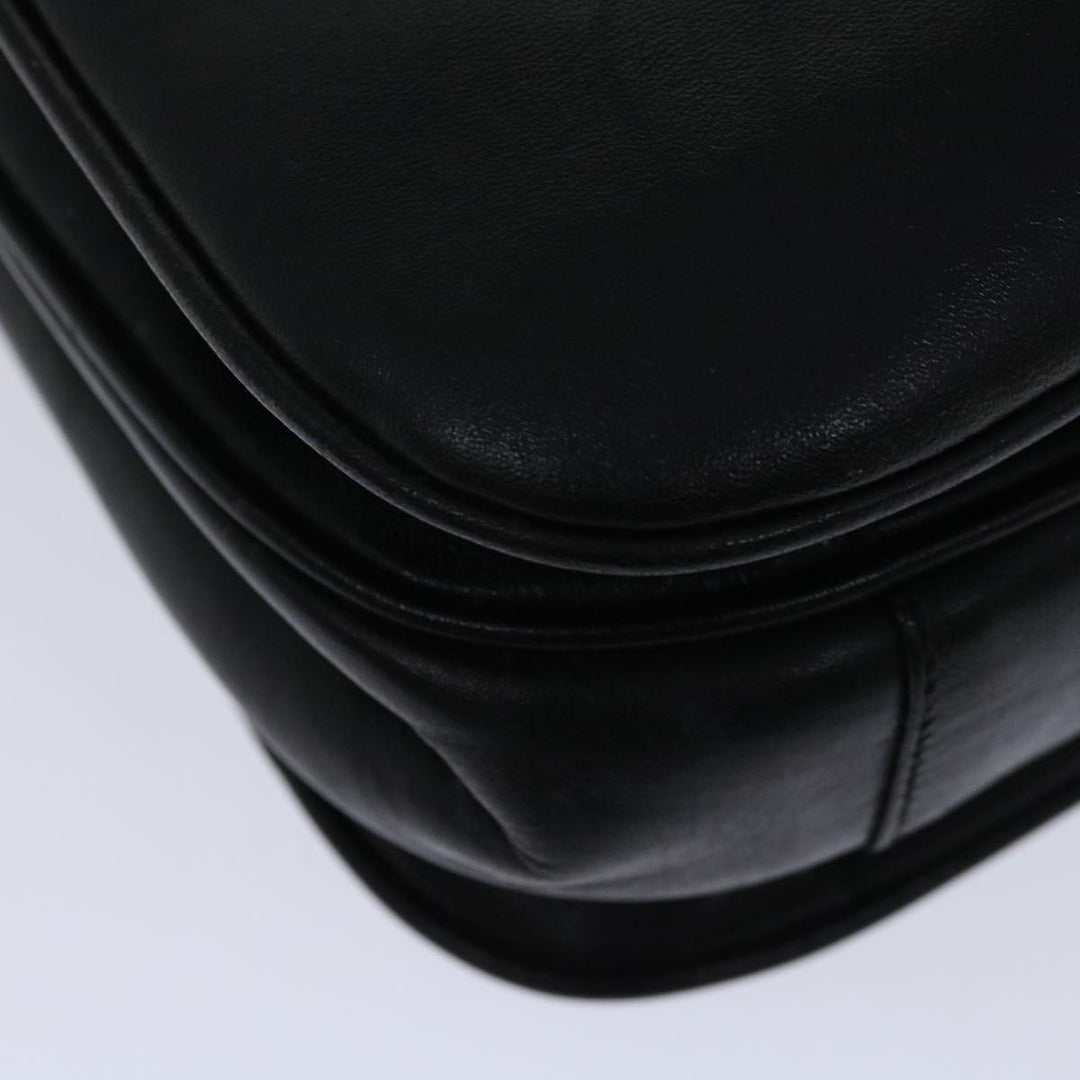 Celine Hand Bag Leather Black Auth 68292