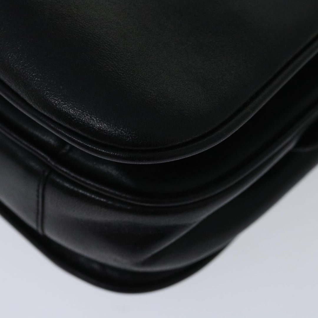 Celine Hand Bag Leather Black Auth 68292
