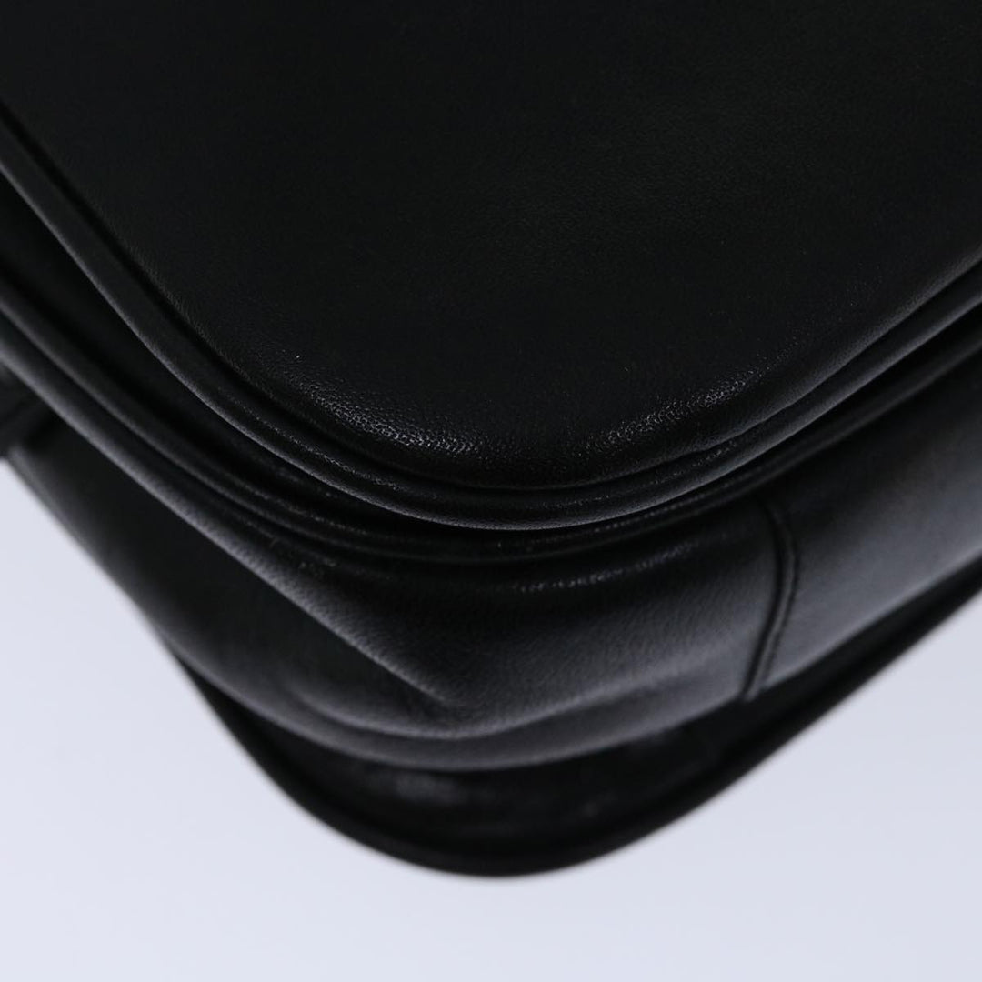Celine Hand Bag Leather Black Auth 68292