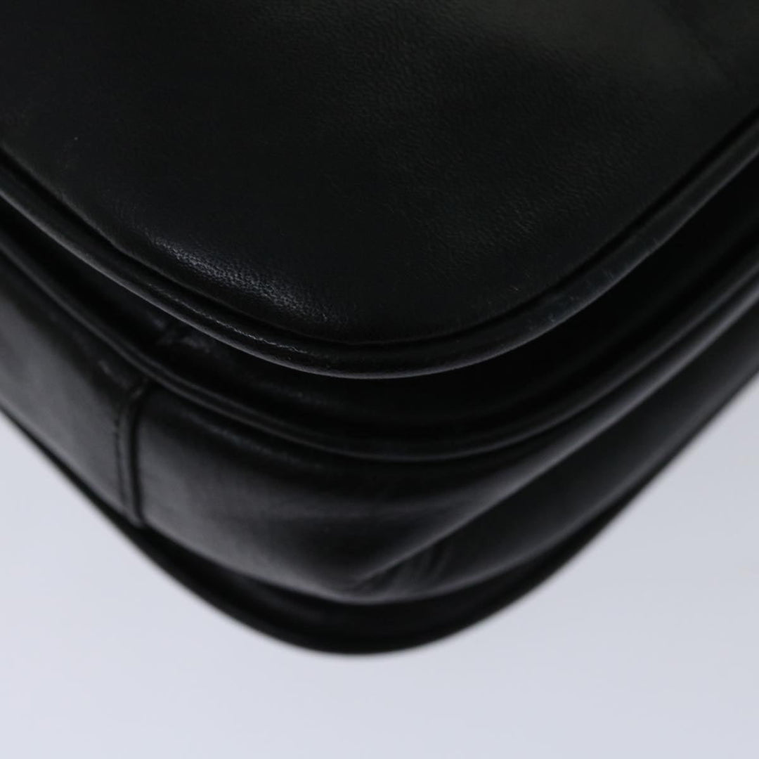 Celine Hand Bag Leather Black Auth 68292