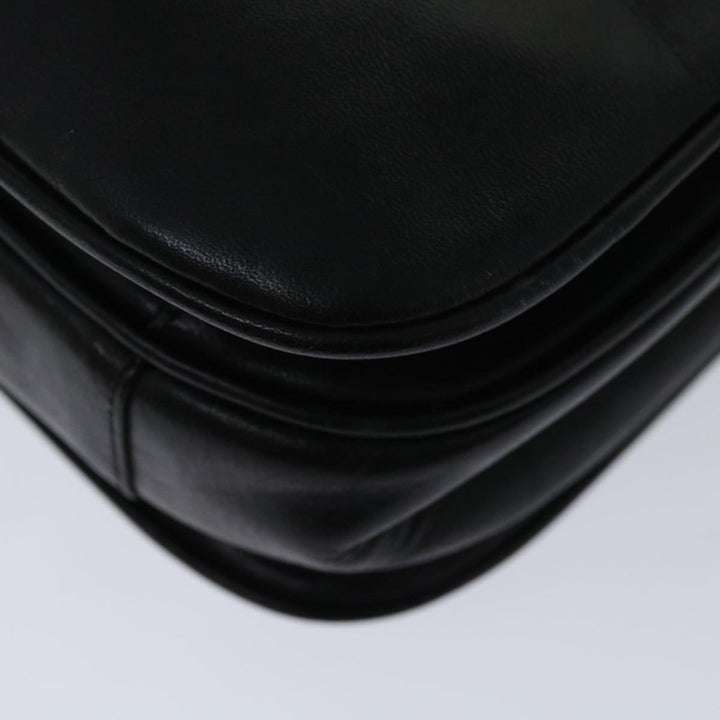 Celine Hand Bag Leather Black Auth 68292