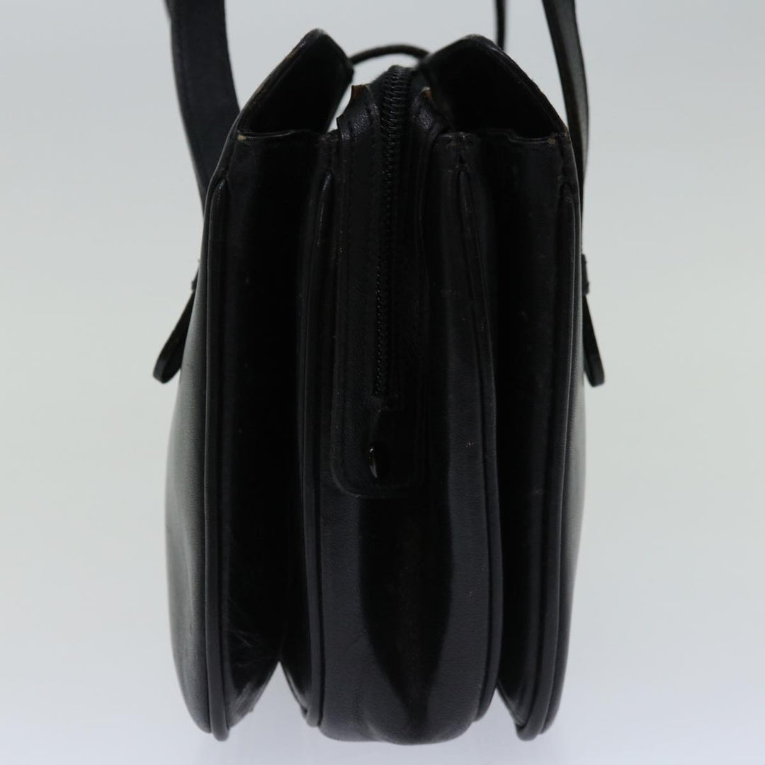 Celine Hand Bag Leather Black Auth 68292