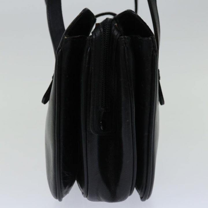 Celine Hand Bag Leather Black Auth 68292