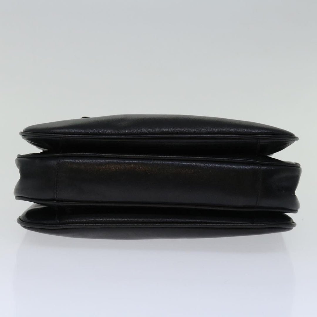 Celine Hand Bag Leather Black Auth 68292