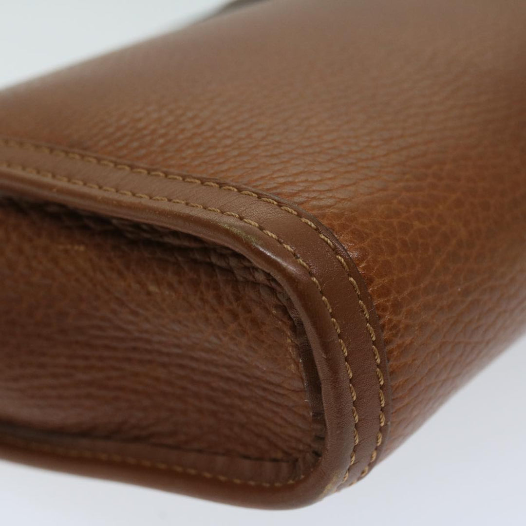 Celine Clutch Bag Leather Brown  68346
