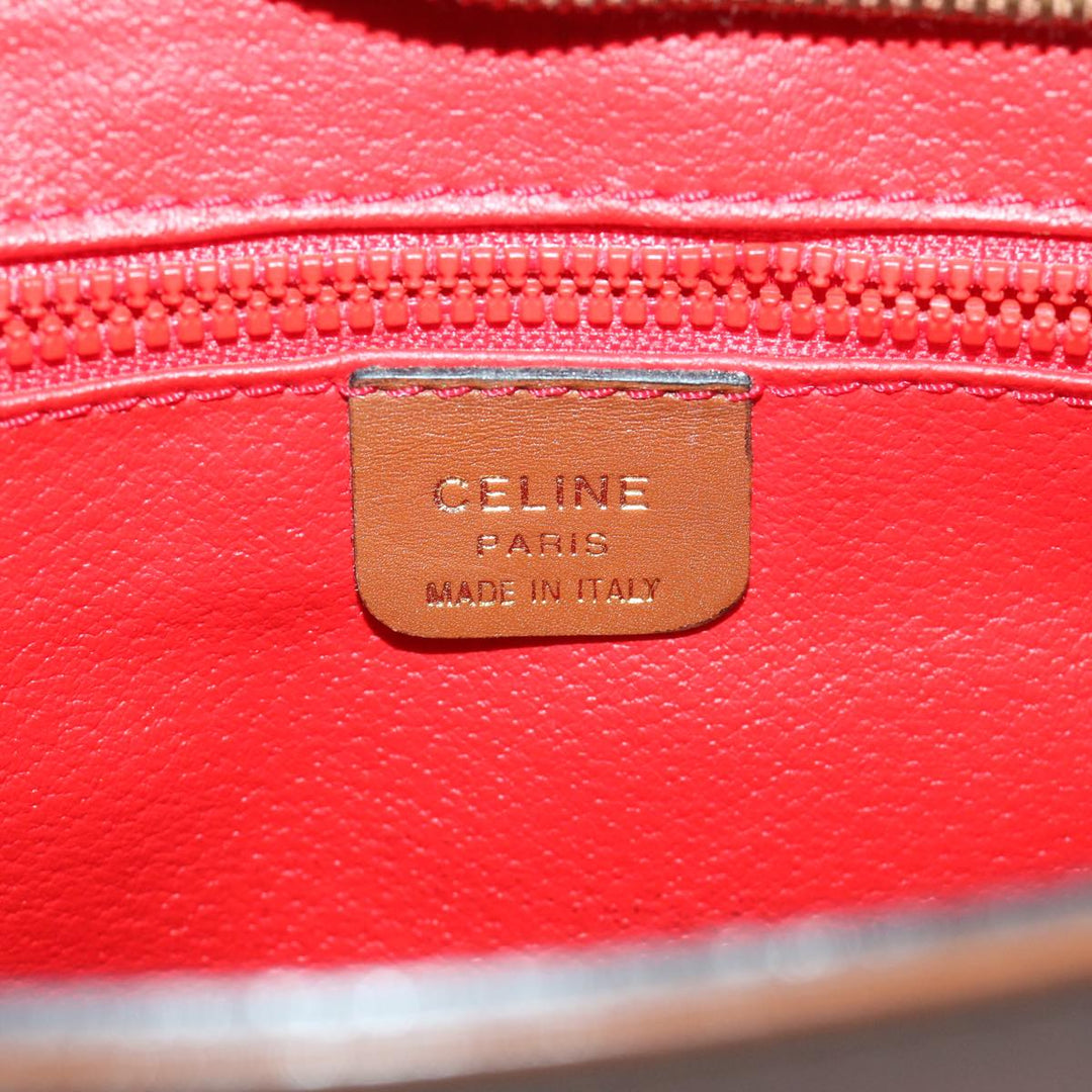 Celine Clutch Bag Leather Brown  68346