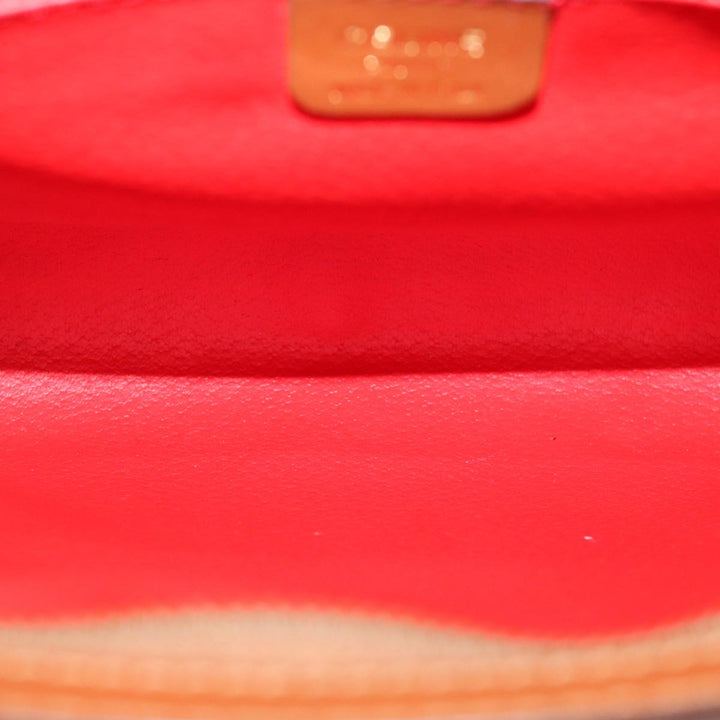 Celine Clutch Bag Leather Brown  68346