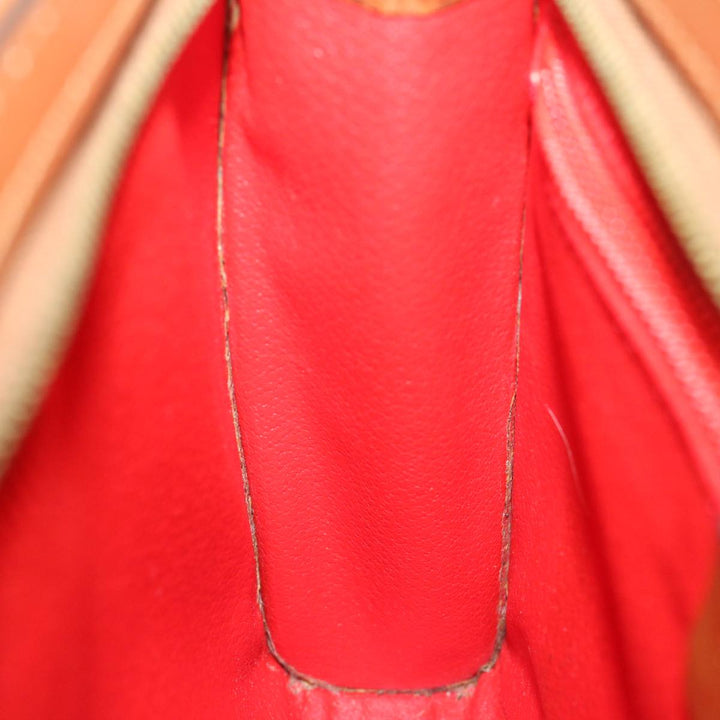 Celine Clutch Bag Leather Brown  68346