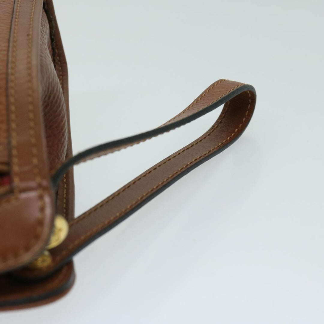 Celine Clutch Bag Leather Brown  68346