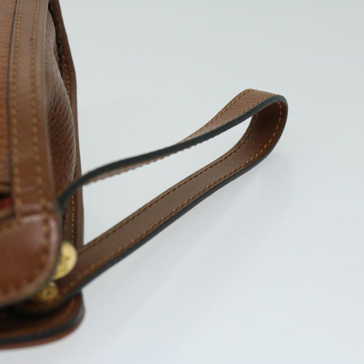 Celine Clutch Bag Leather Brown  68346