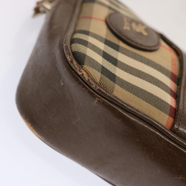 Burberry Nova Check Clutch Bag Canvas 2Set Beige Brown Auth 68349