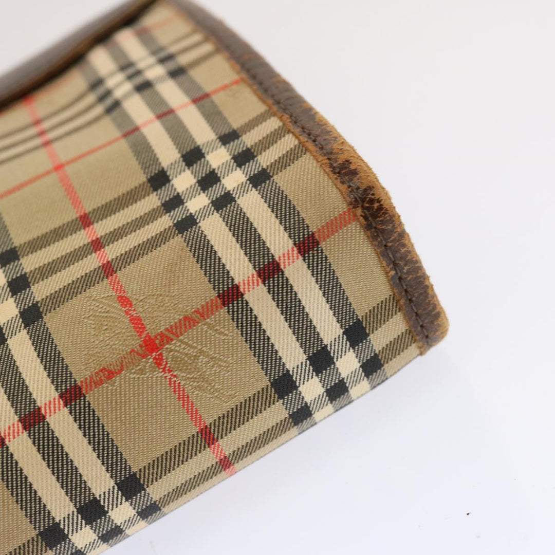 Burberry Nova Check Clutch Bag Canvas 2Set Beige Brown Auth 68349