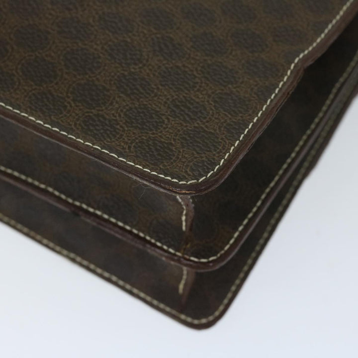 Celine Macadam Canvas Hand Bag PVC Brown  68359
