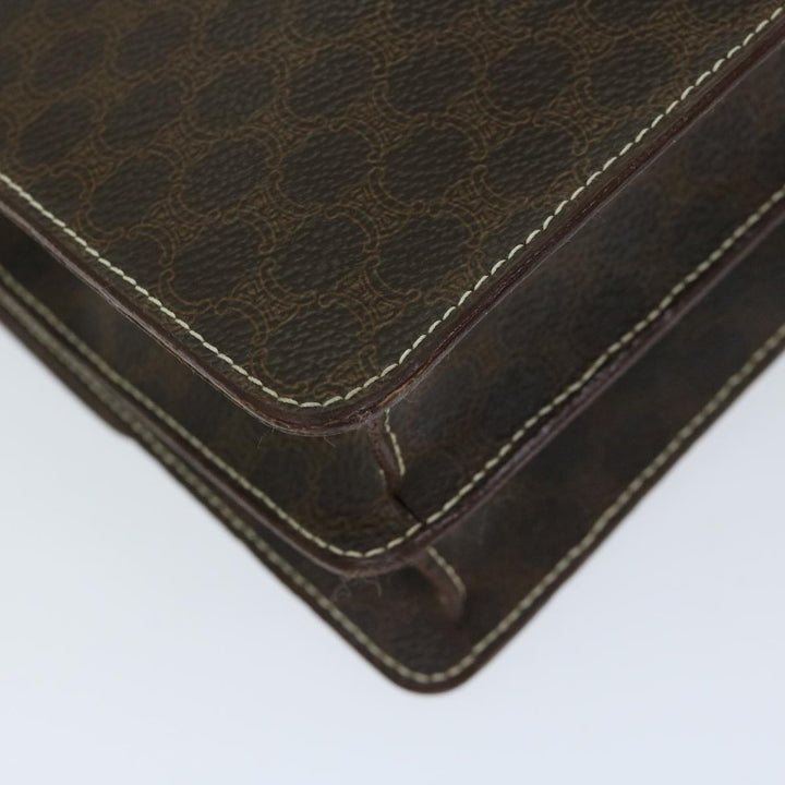Celine Macadam Canvas Hand Bag PVC Brown  68359