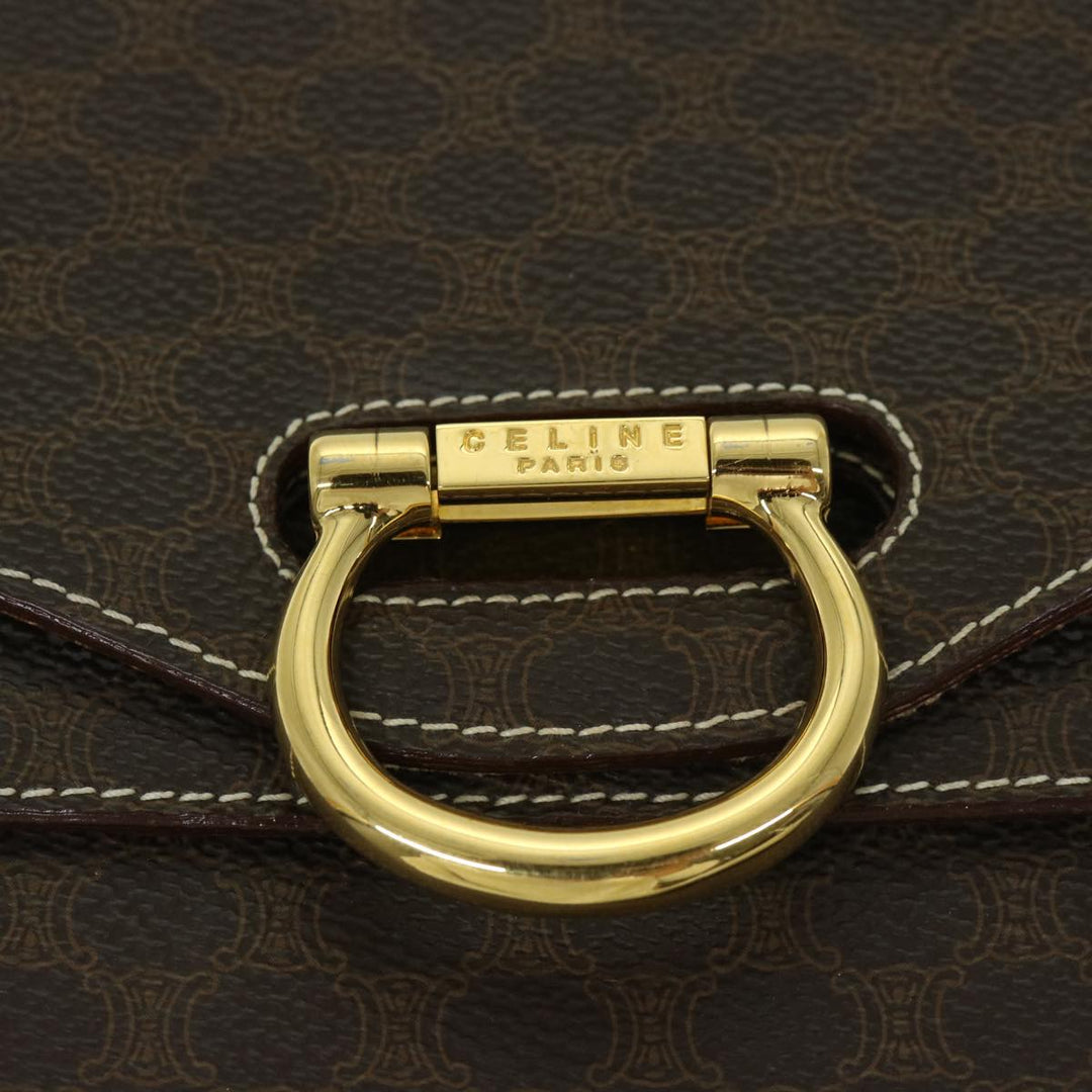 Celine Macadam Canvas Hand Bag PVC Brown  68359