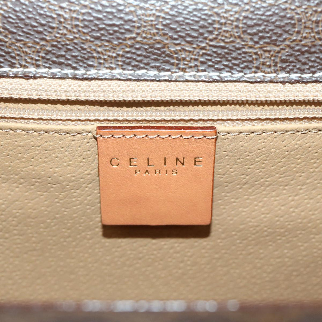Celine Macadam Canvas Hand Bag PVC Brown  68359