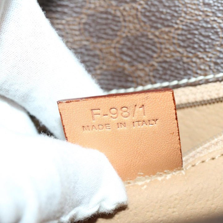 Celine Macadam Canvas Hand Bag PVC Brown  68359