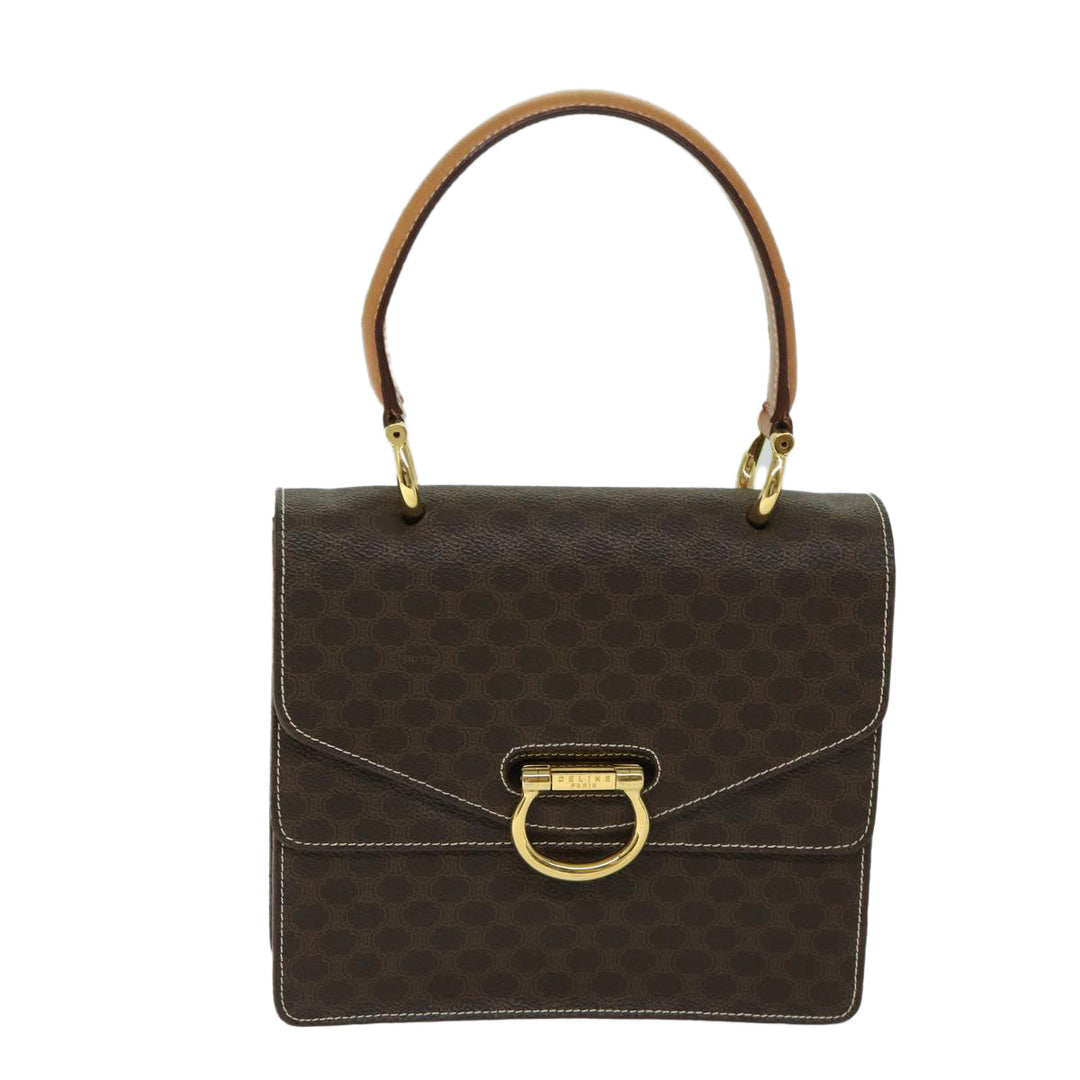 Celine Macadam Canvas Hand Bag PVC Brown  68359