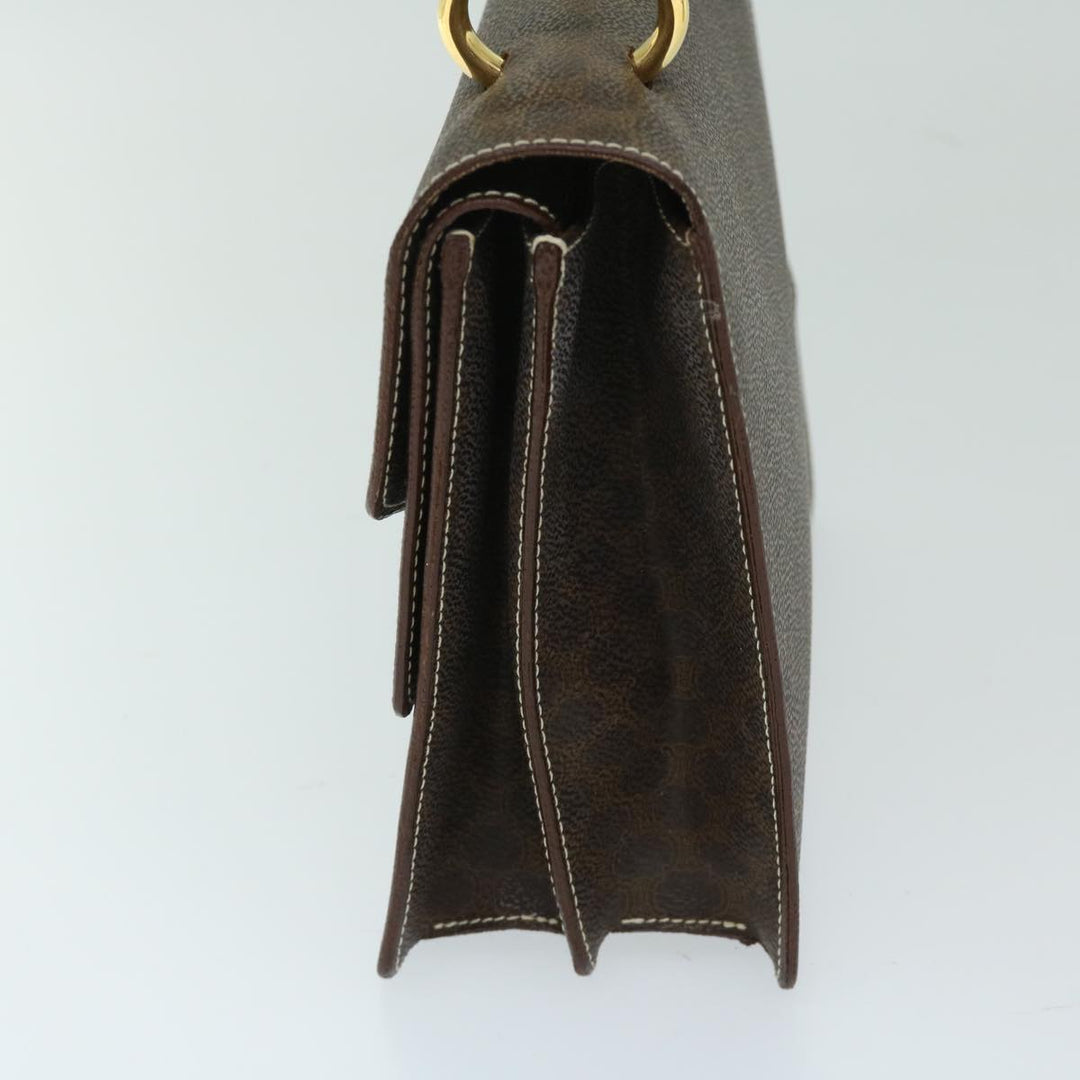 Celine Macadam Canvas Hand Bag PVC Brown  68359