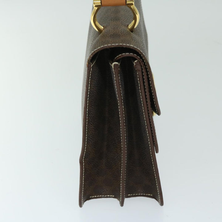 Celine Macadam Canvas Hand Bag PVC Brown  68359