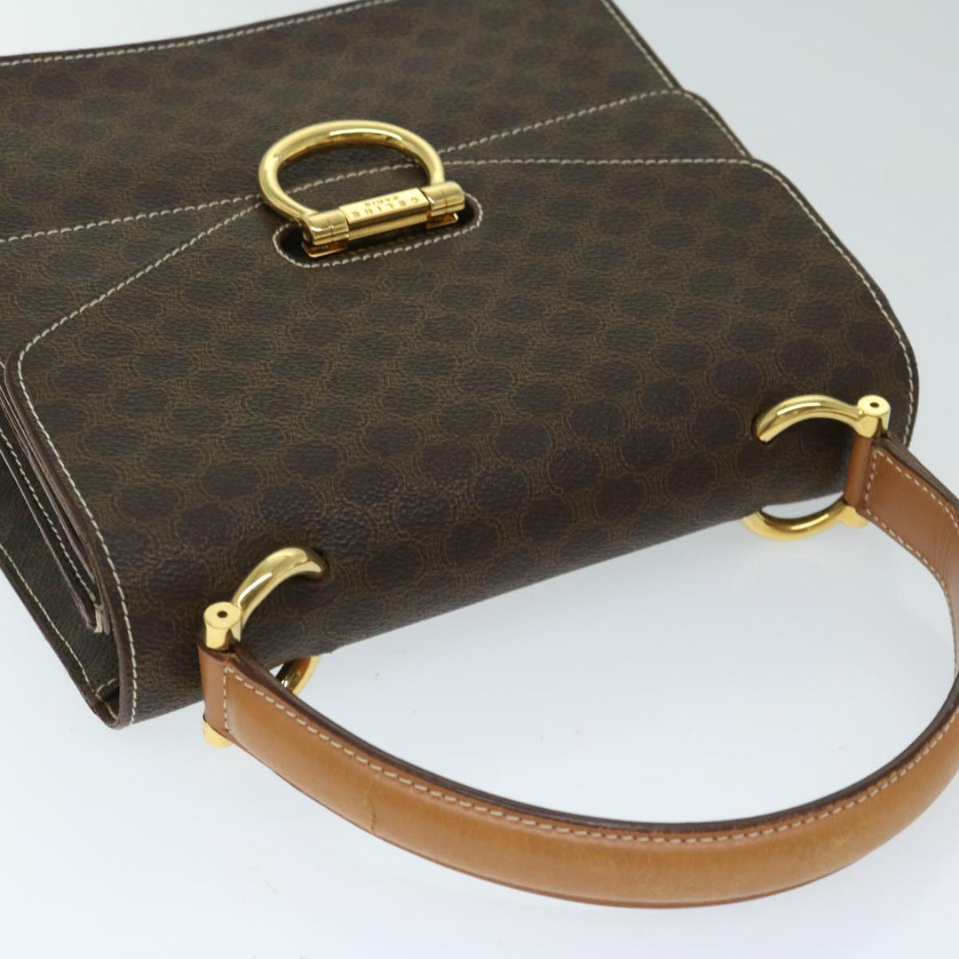 Celine Macadam Canvas Hand Bag PVC Brown  68359