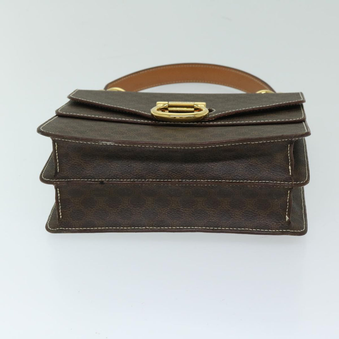 Celine Macadam Canvas Hand Bag PVC Brown  68359