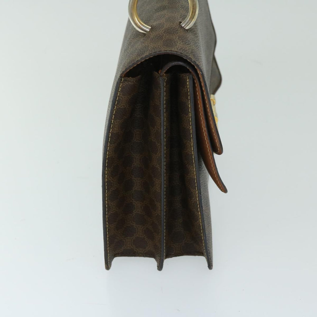 Celine Macadam Canvas Hand Bag PVC Brown Auth 68360