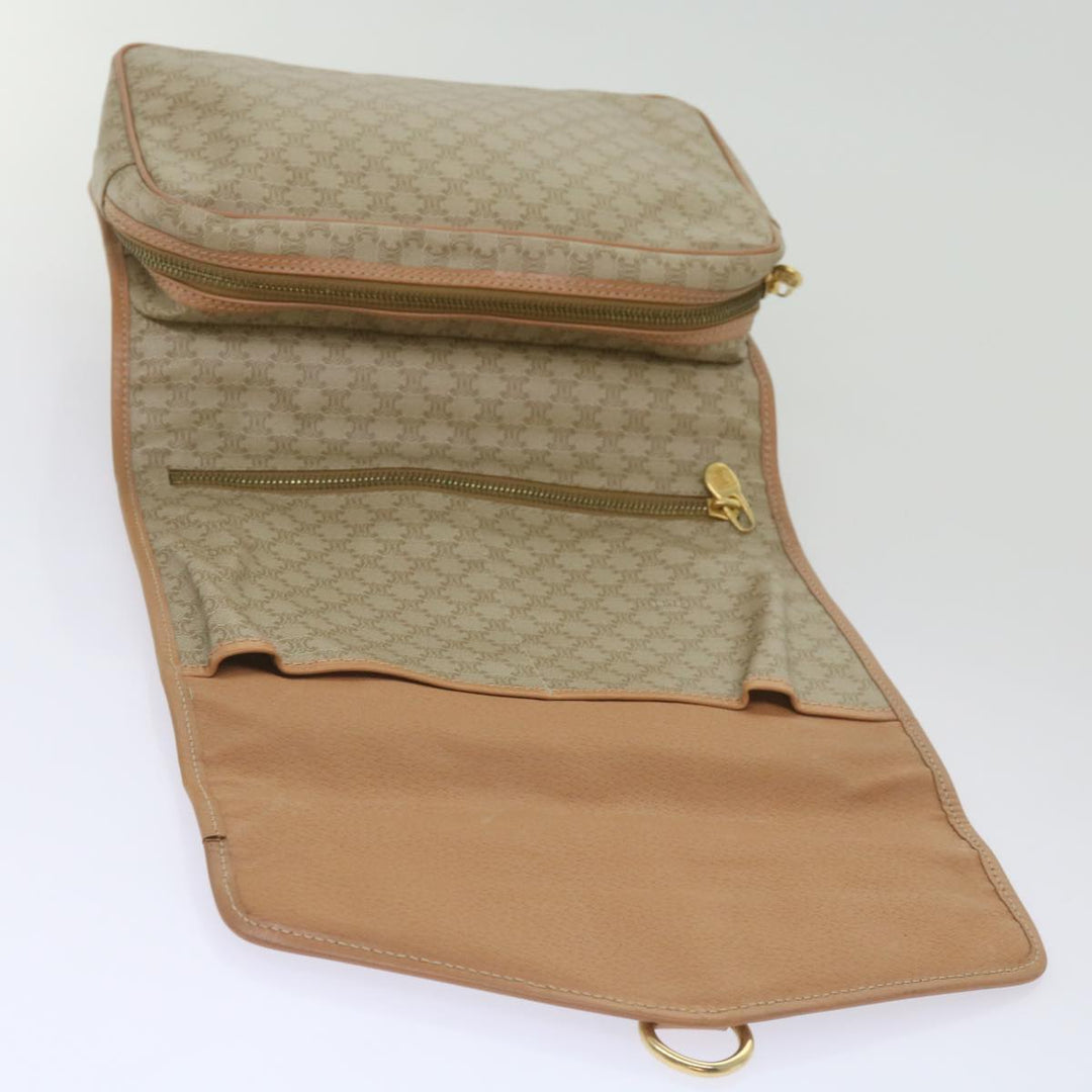 Celine Macadam Canvas Clutch Bag Beige Auth 68436