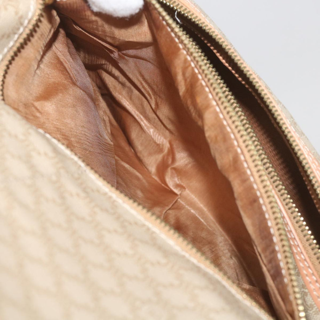 Celine Macadam Canvas Clutch Bag Beige Auth 68436